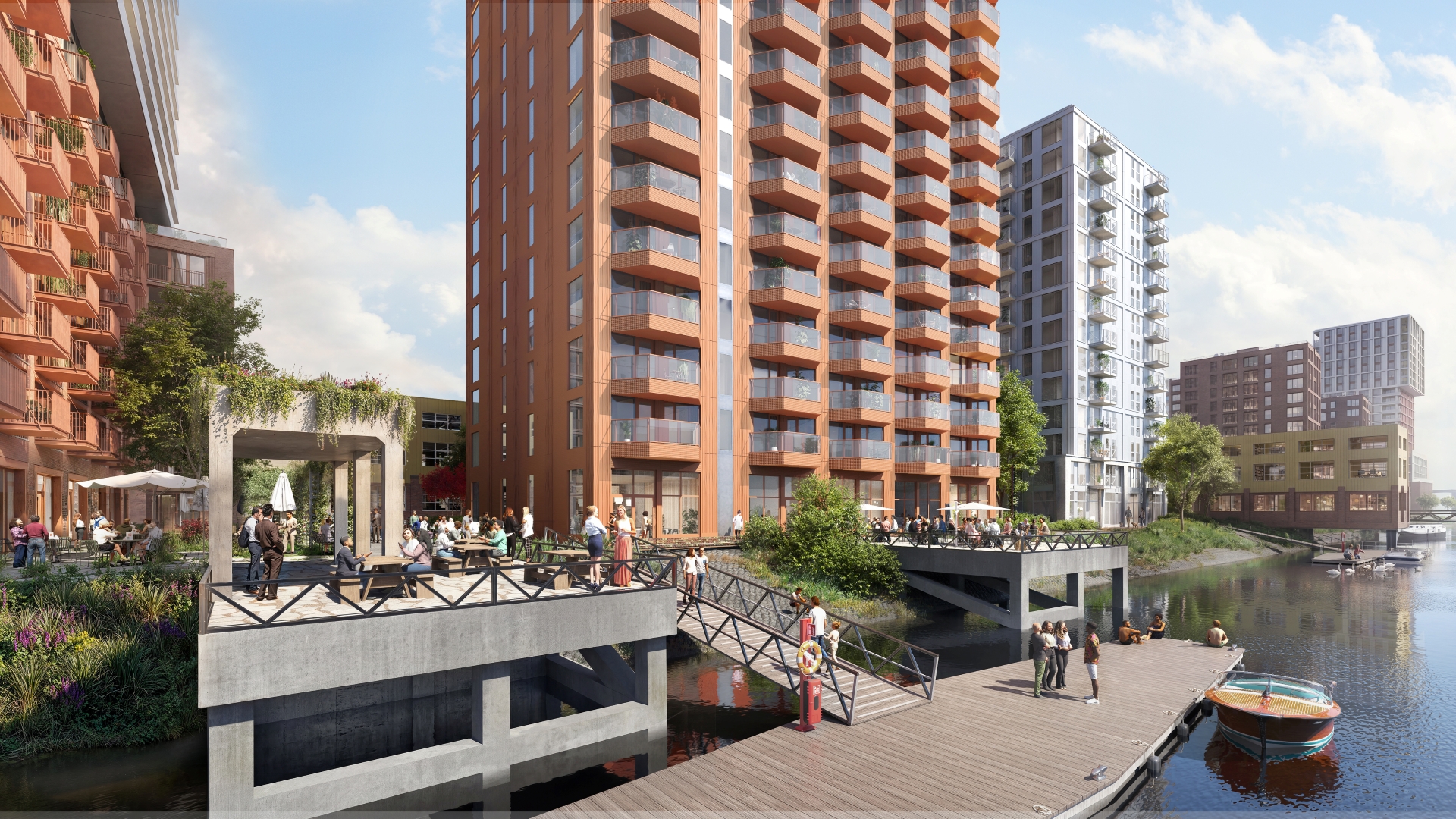 Stadsleven net buiten de drukte van de stad
